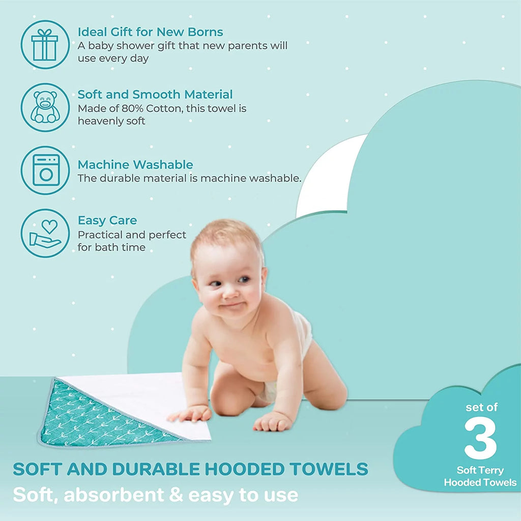 Green Dot Hooded Towel Set