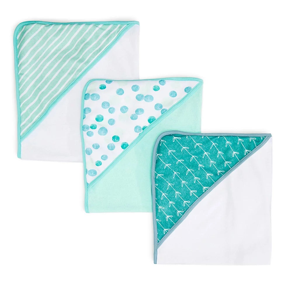 Green Dot Hooded Towel Set