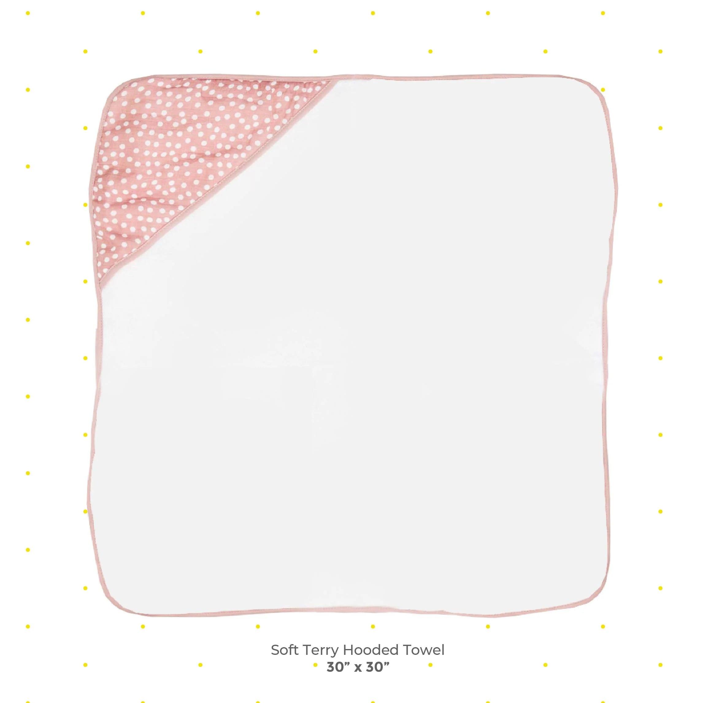 Pink Shells Hooded Towel Bath Set