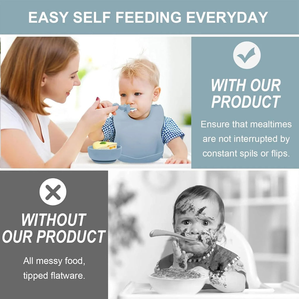 8 PC Silicone Baby Feeding Set