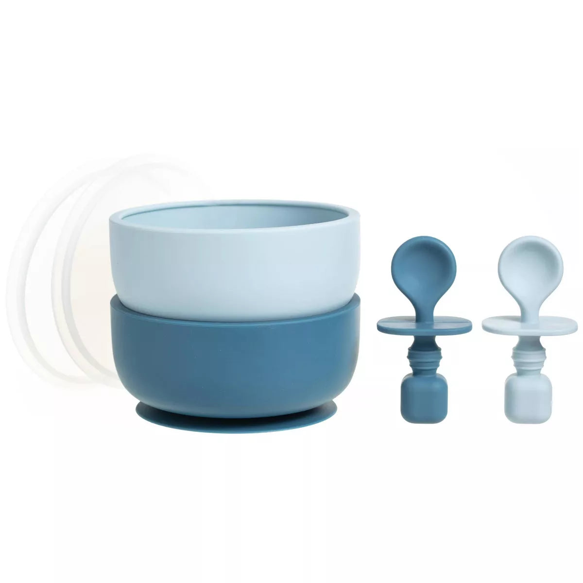 Suction Bowls with Lids and Spoons