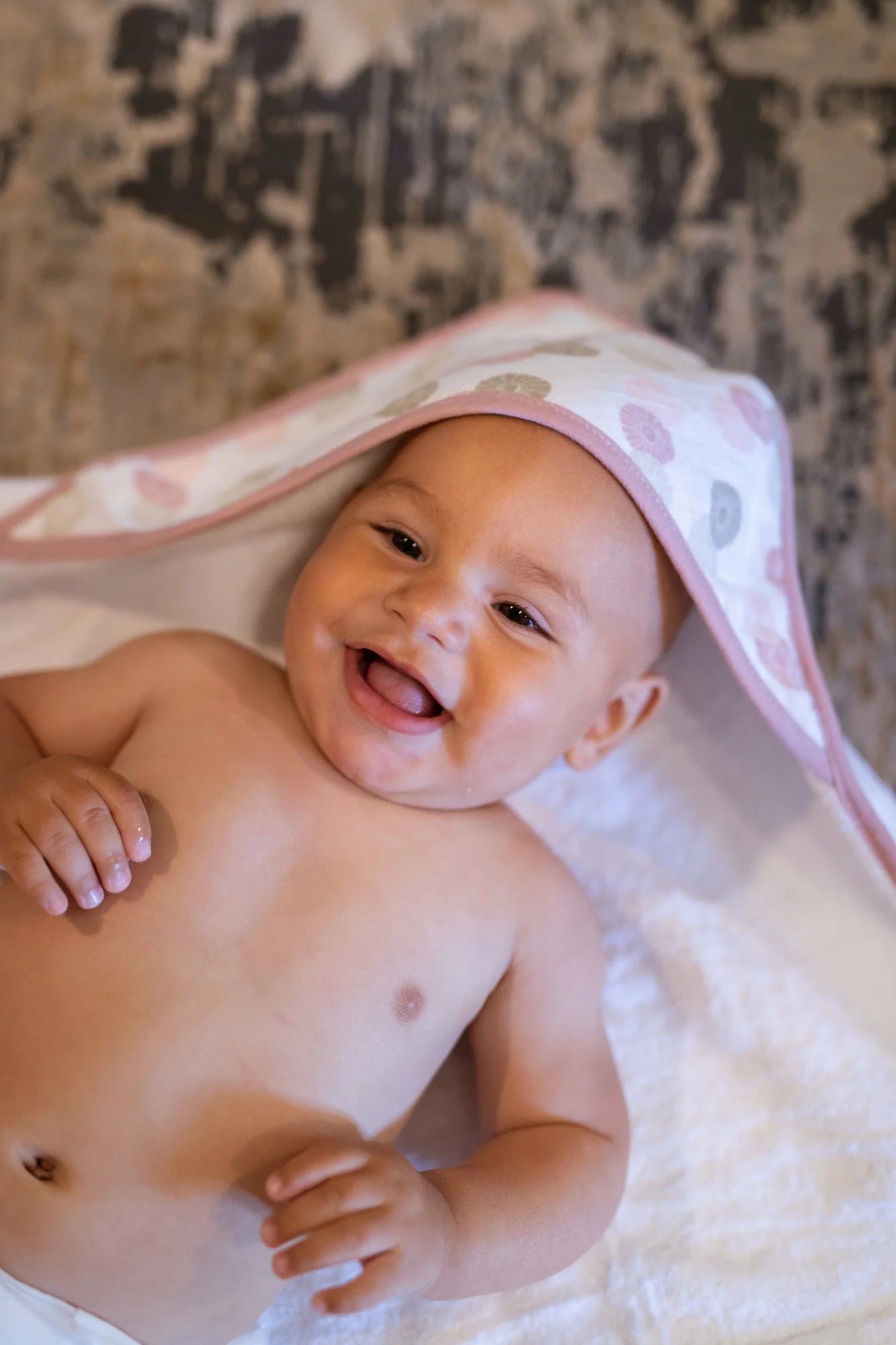 Pink Shells Hooded Towel Bath Set