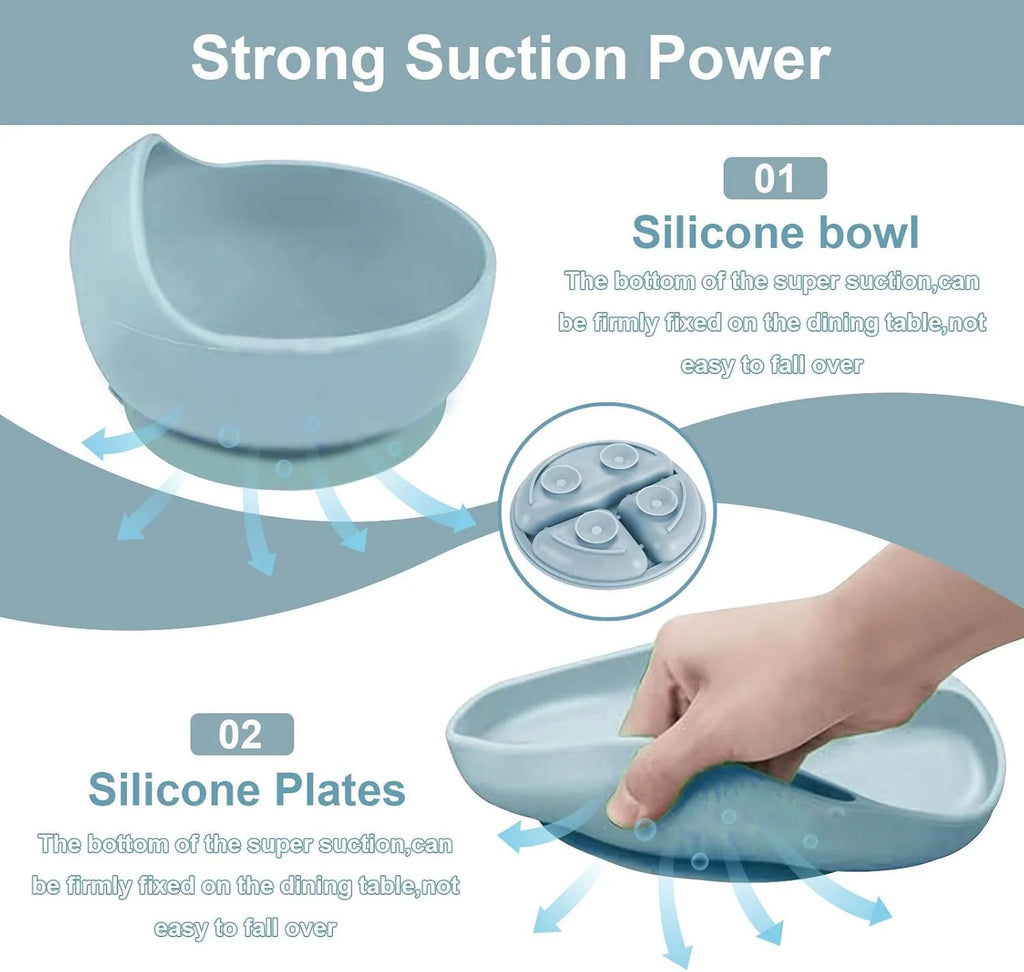 8 PC Silicone Baby Feeding Set