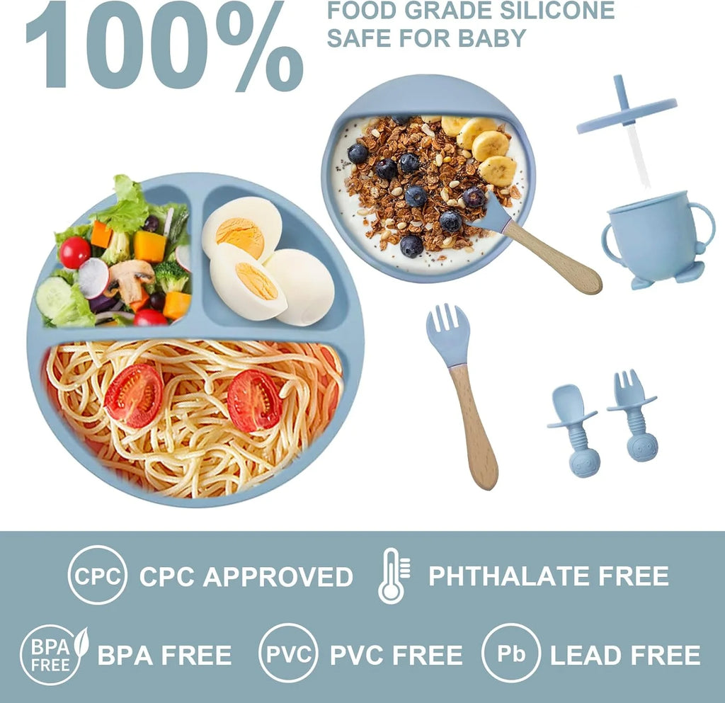 8 PC Silicone Baby Feeding Set