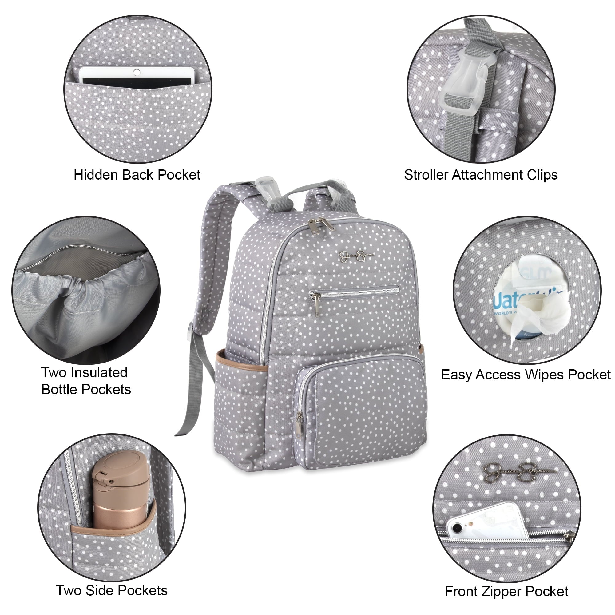 Quilted Multi-Pocket Fashion Diaper Bag