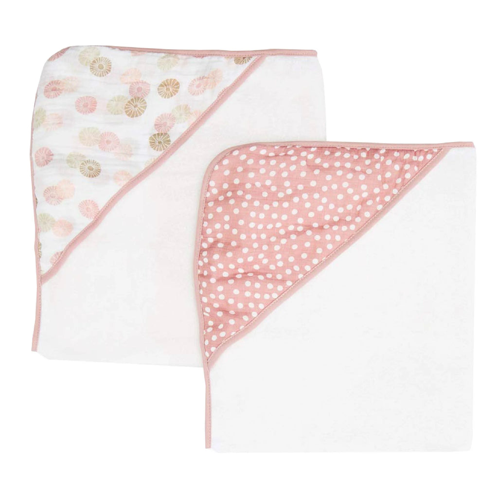 Pink Shells Hooded Towel Bath Set