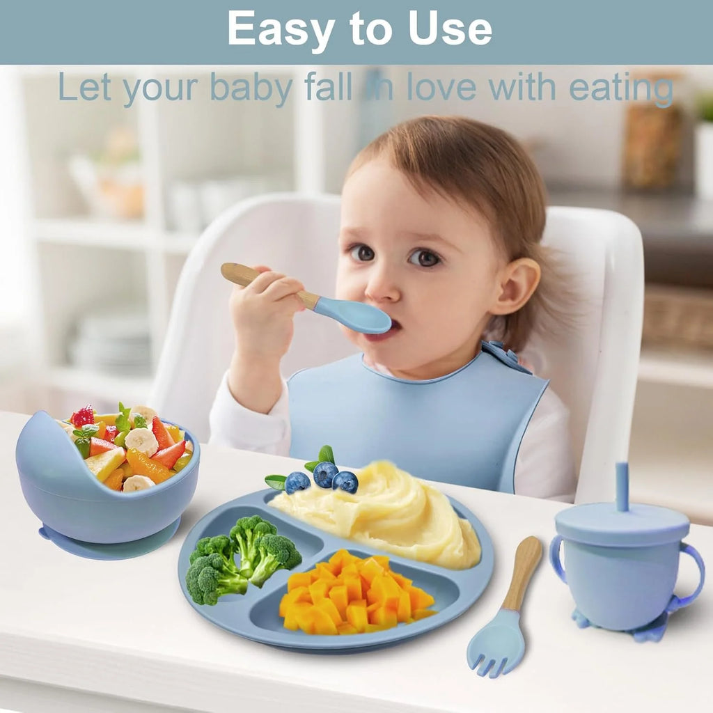 8 PC Silicone Baby Feeding Set